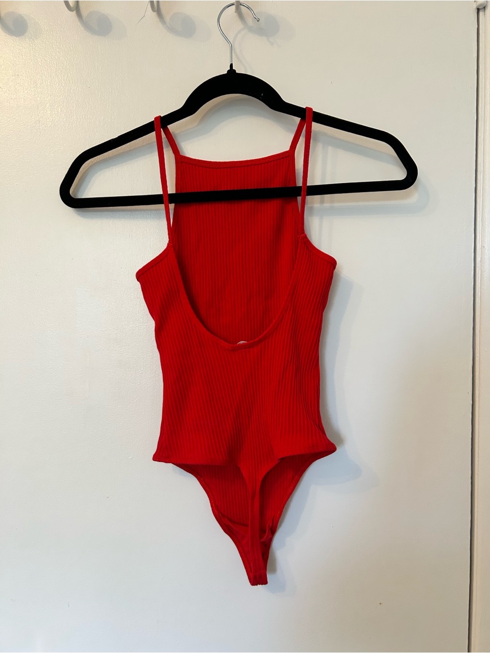 Wilfred Red Ribbed Bodysuit - Picture 2 of 3